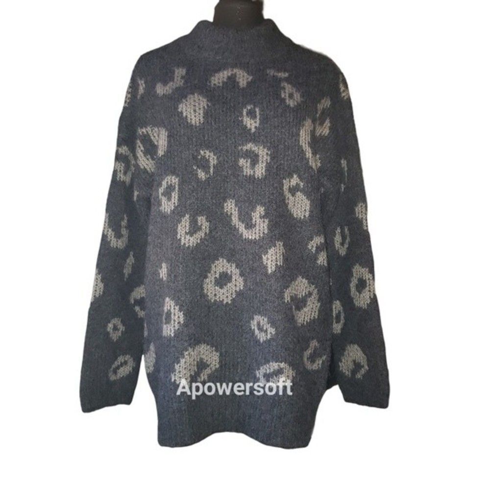 Grey taupe animal print sweater